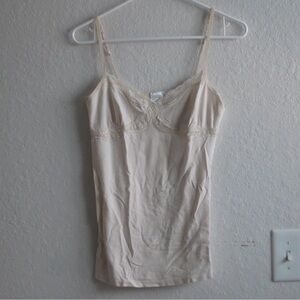 Vintage Cream Lace Trim Cami Top
